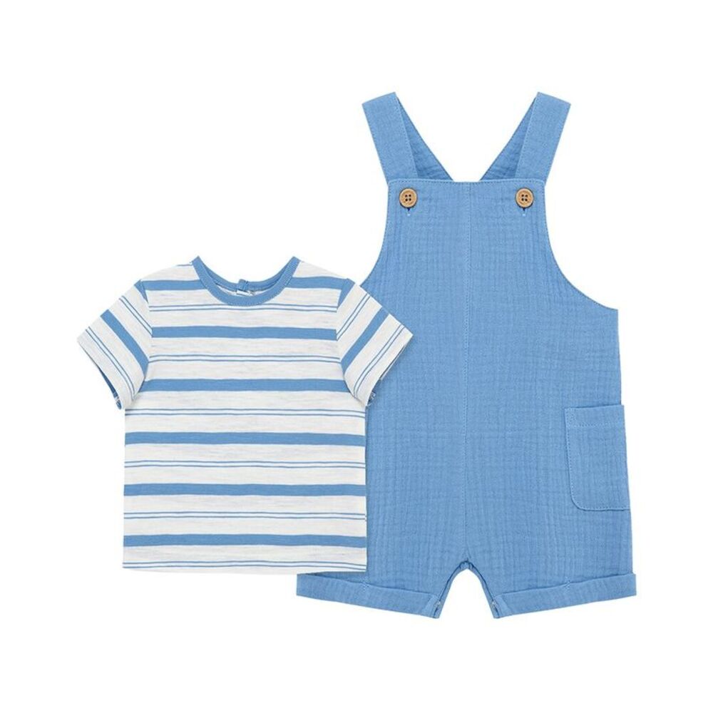 Little Me Baby-Boys  Solid Shortall Set